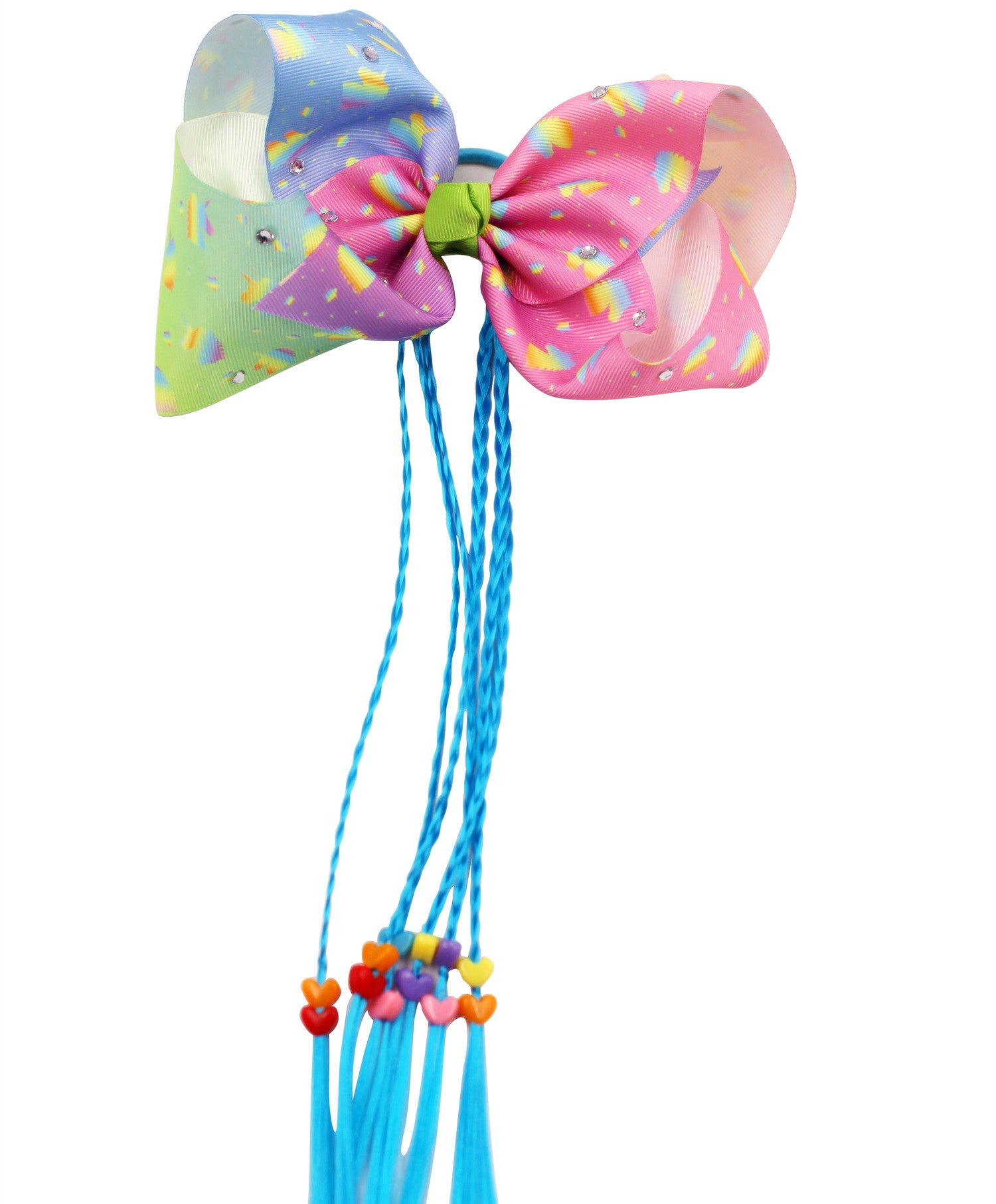 Venta al por mayor Rainbow Colors Twist Braid Bow Hair Ties